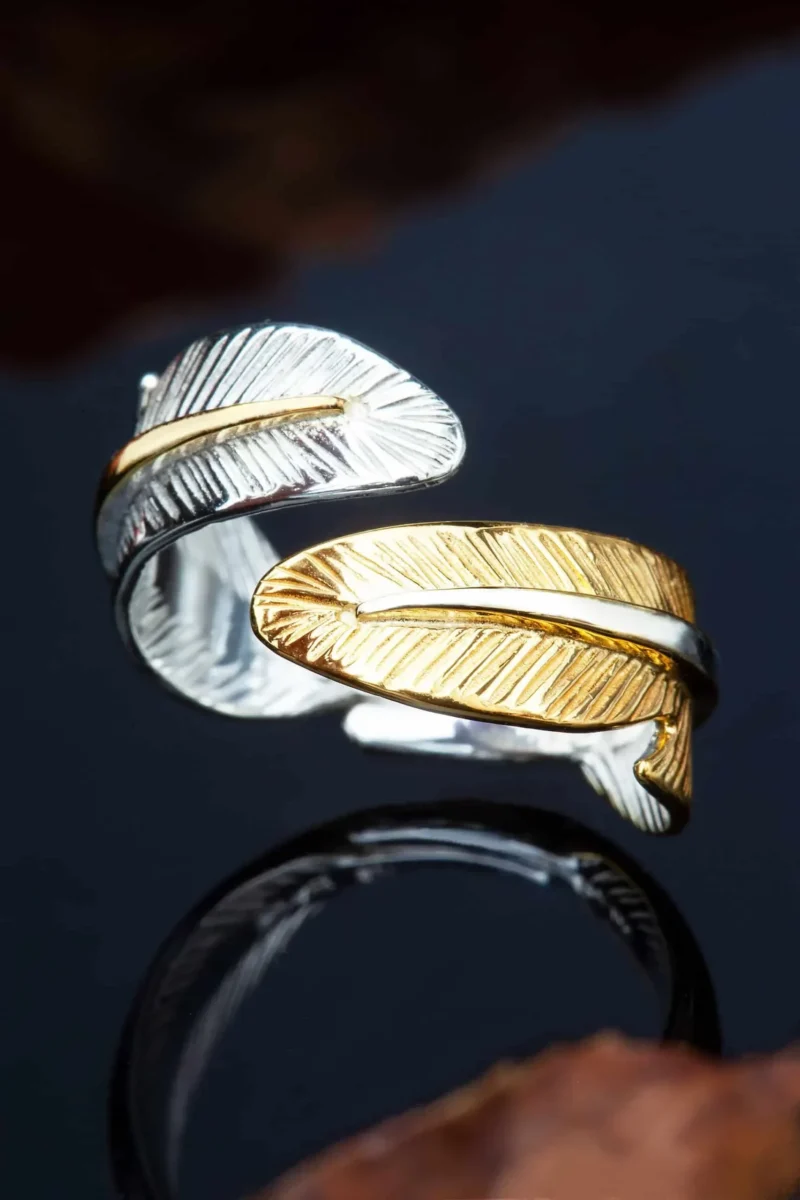 Handmade Jewellery | Feather handmade textured silver ring gallery 1