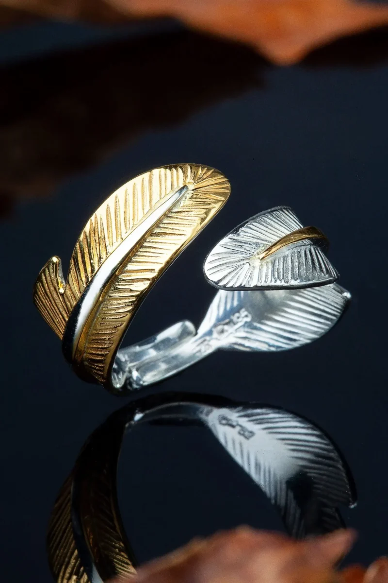 Handmade Jewellery | Feather handmade textured silver ring gallery 2