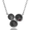 Handmade Jewellery | Handmade oxidized silver necklace with garnet main