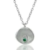 Handmade Jewellery | Round handmade silver necklace with green agate main