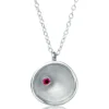 Handmade Jewellery | Round silver pendant with garnet main
