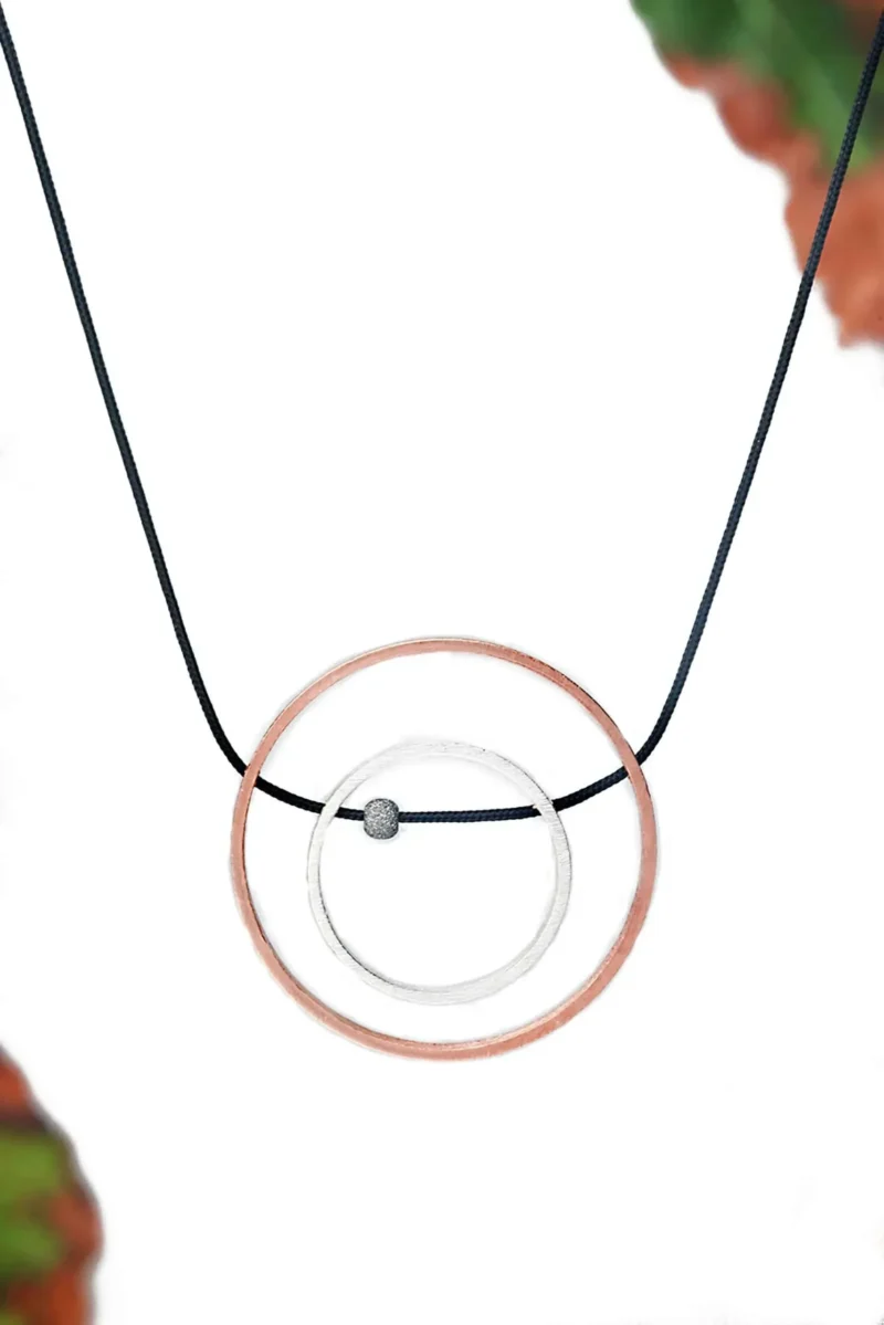 Handmade Jewellery | Minimal geometric multi plated bronze necklace gallery 1