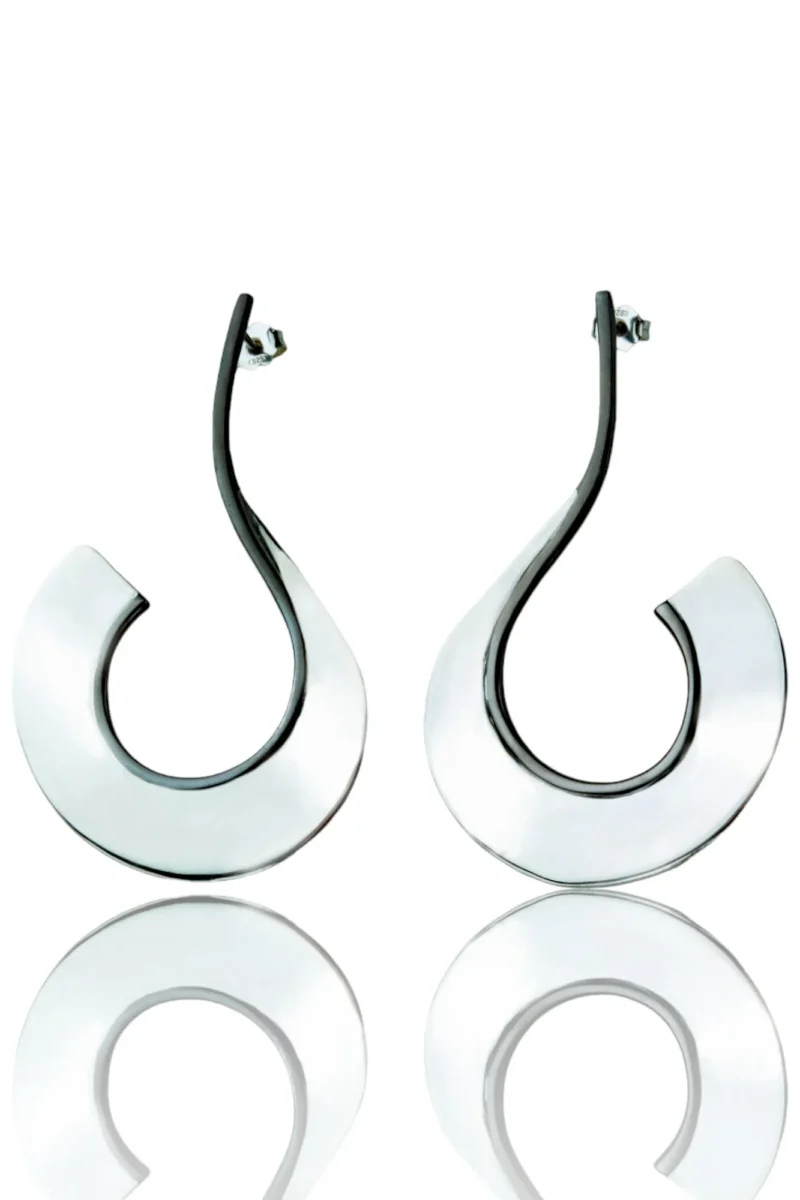 Handmade Jewellery | Silver Handmade earrings with black rhodium details main