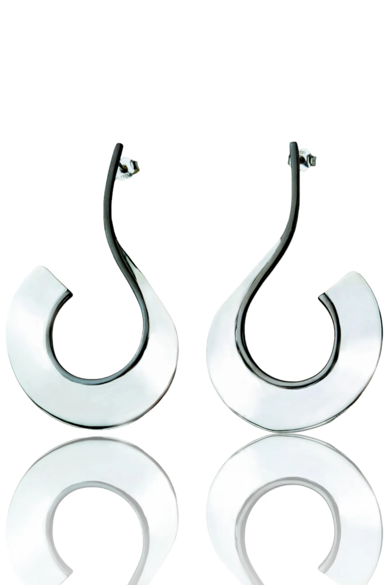 Handmade Jewellery | Silver Handmade earrings with black rhodium details main