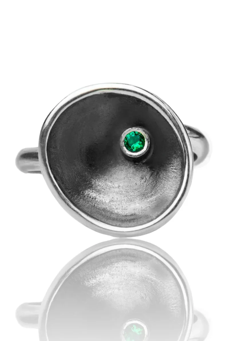 Handmade Jewellery | Round handmade oxidized silver ring gallery 2