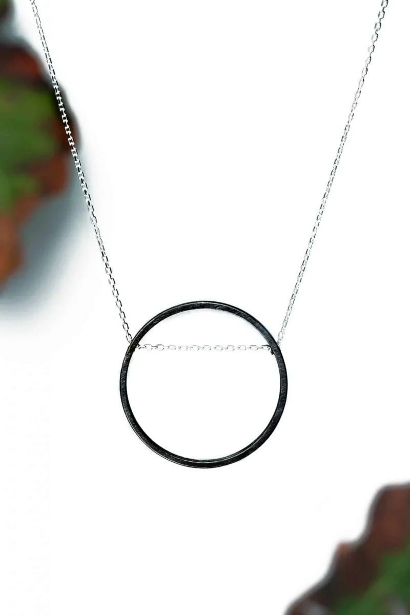 Handmade Jewellery | Circular handmade silver and bronze necklace gallery 1