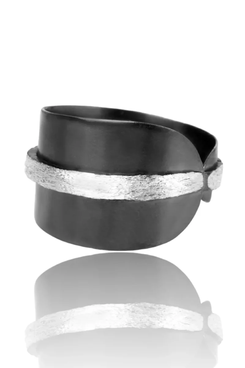 Handmade Jewellery | Minimal handmade oxidized silver ring gallery 2