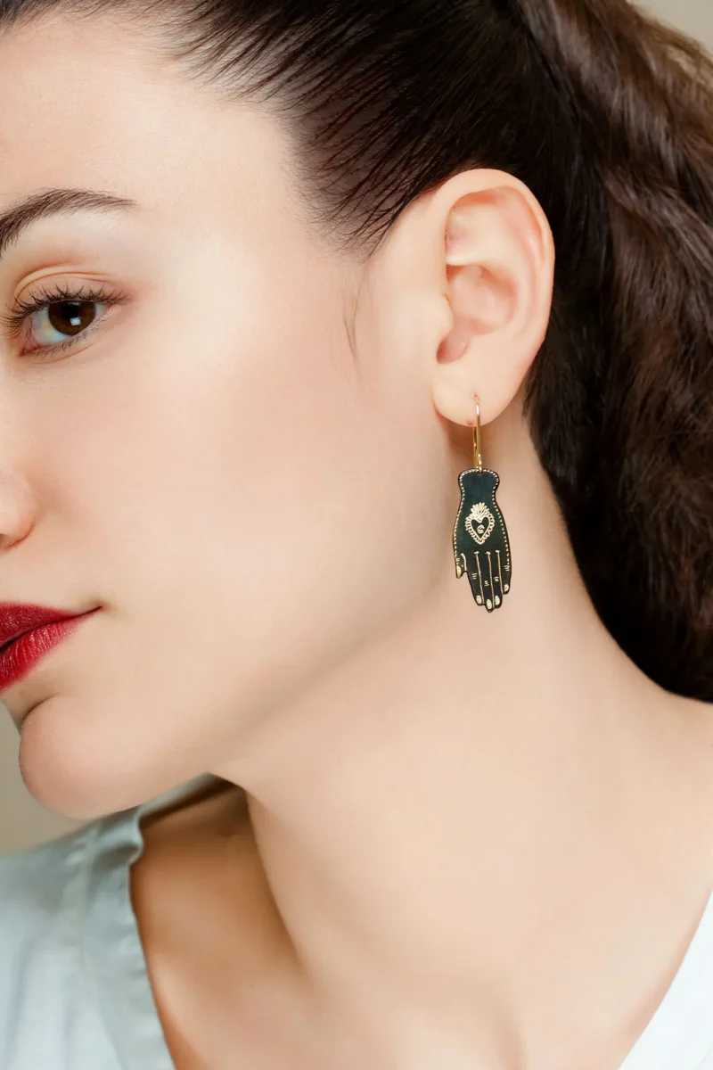 Handmade Jewellery | Hands engraved bronze and silver earrings gallery 1