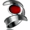 Handmade Jewellery | Handmade silver black ring with red enamel main