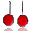Handmade Jewellery | Elegant silver black earrings with red enamel main