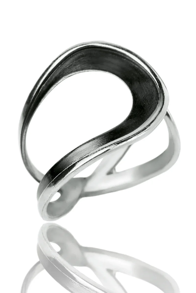 Handmade Jewellery | Paisley Minimal Handmade Oxidized Silver Ring gallery 3