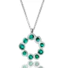 Handmade Jewellery | Wreath silver necklace with petrol blue enamel main