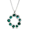 Handmade Jewellery | Wreath silver necklace with petrol blue enamel main