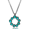 Handmade Jewellery | Wreath black plated silver necklace with turquoise enamel main