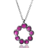 Handmade Jewellery | Wreath black plated silver necklace with lilac enamel main