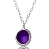 Handmade Jewellery | Minimal handmade silver necklace with purple enamel main