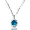 Handmade Jewellery | Minimal handmade silver necklace with blue enamel main