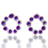 Handmade Jewellery | Wreath silver earrings with purple enamel main