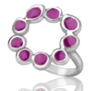 Handmade Jewellery | Wreath handmade silver ring with lilac enamel main