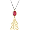 Handmade Jewellery | Waves long gold plated necklace with Swarovski crystal main
