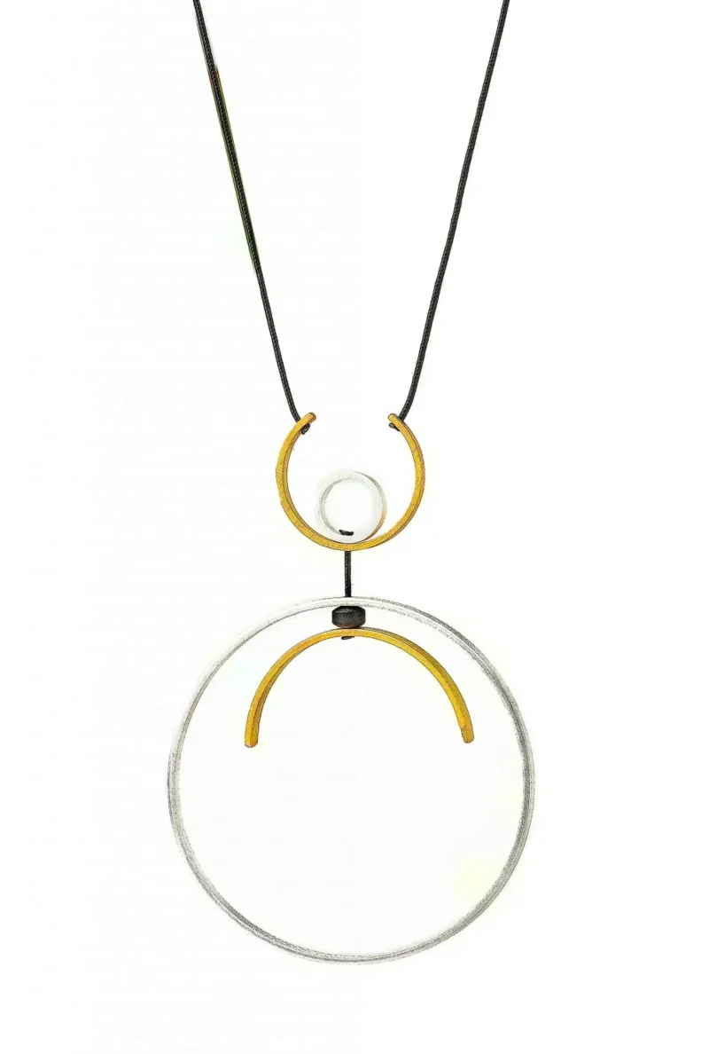 Handmade Jewellery | Minimal geometric multi plated bronze necklace gallery 1