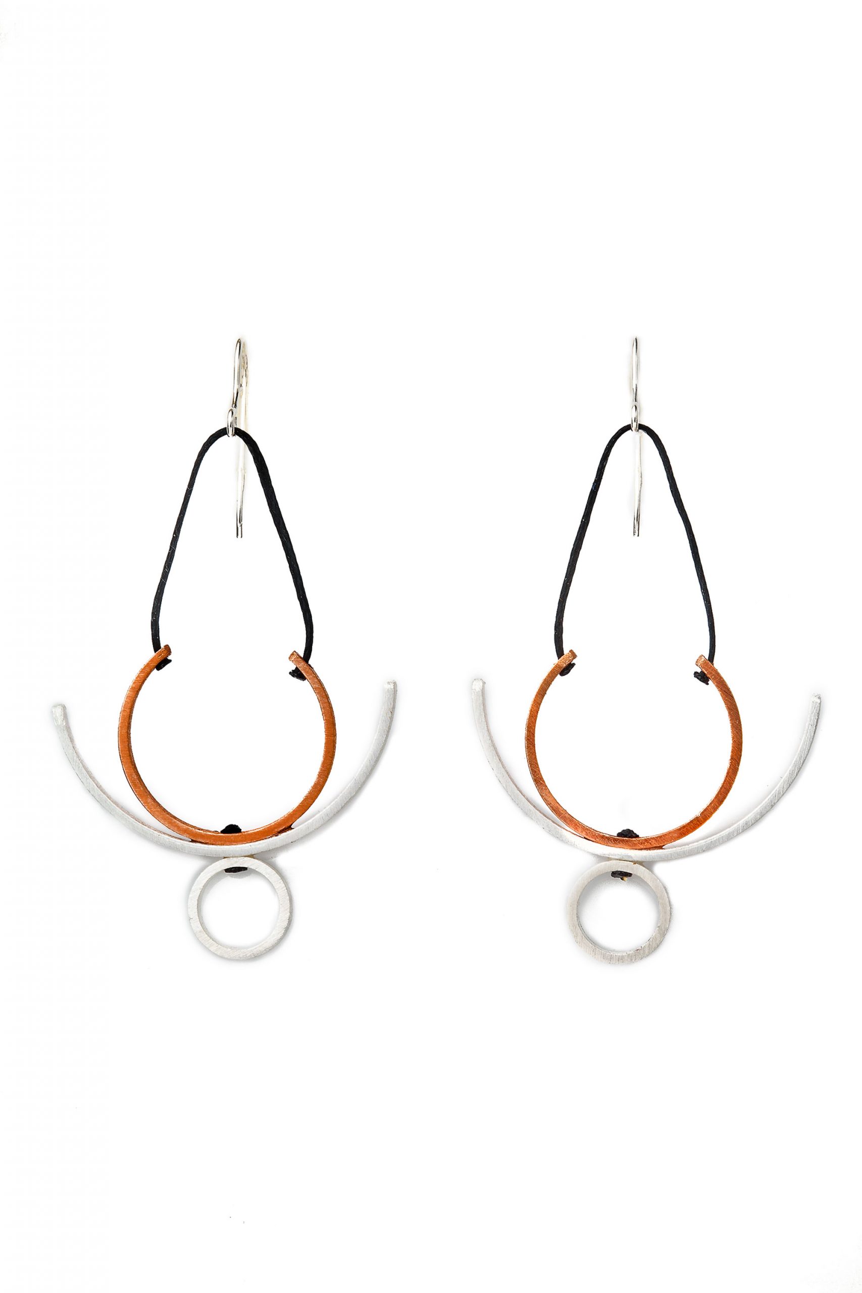 Minimal geometric multi plated bronze earrings main
