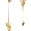 Handmade Jewellery | Wings and skulls gold plated silver earrings main