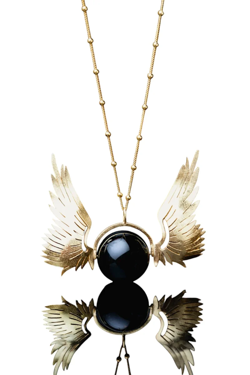 Handmade Jewellery | Angel wings gold plated silver necklace main