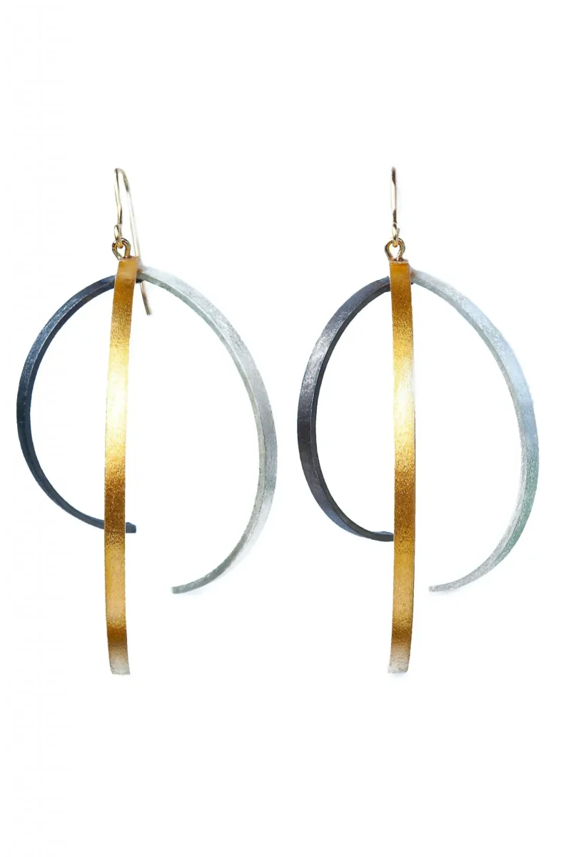 Handmade Jewellery | Minimal multi plated bronze earrings gallery 1