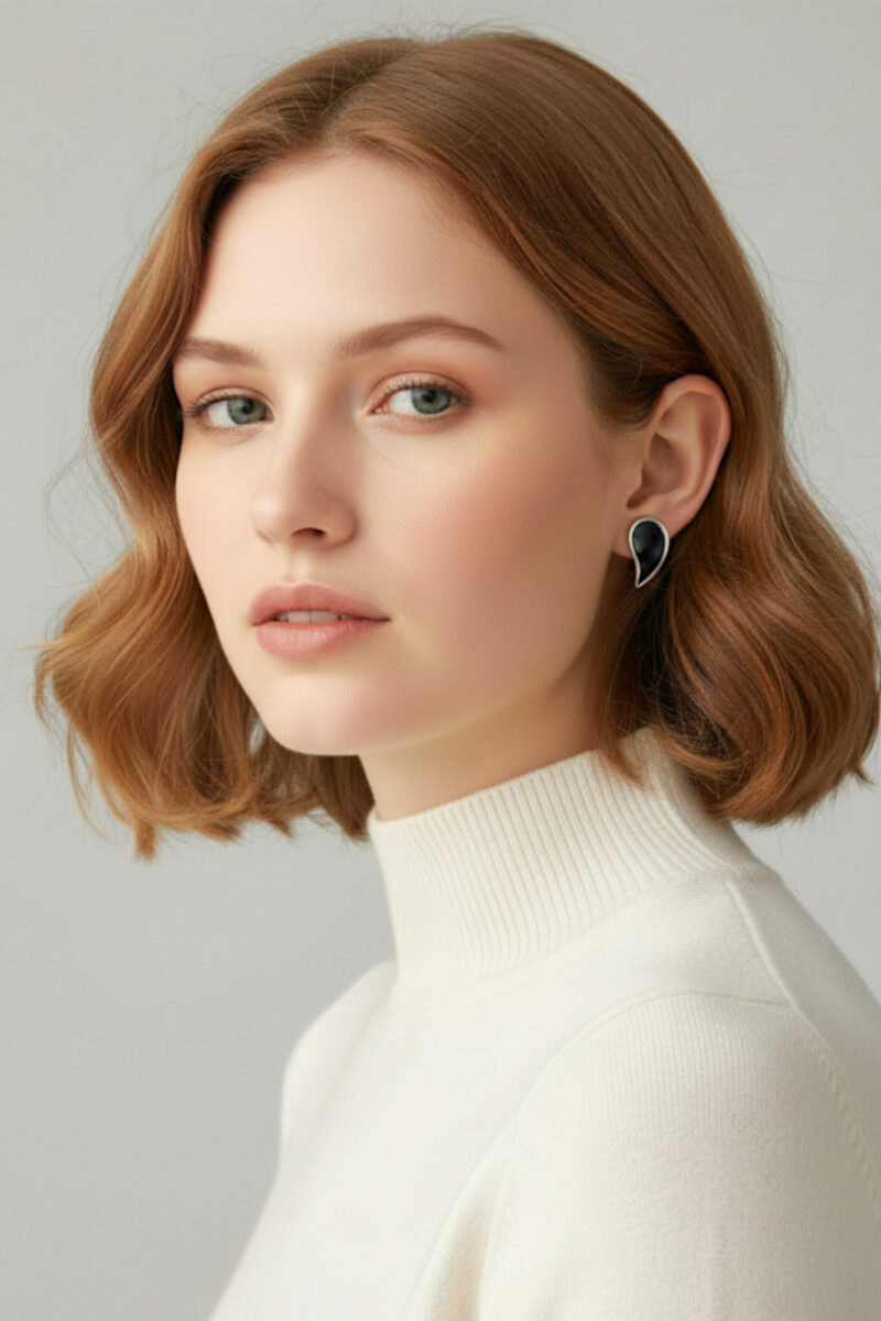 Handmade Jewellery | Paisley oxidized stud silver earrings gallery 1