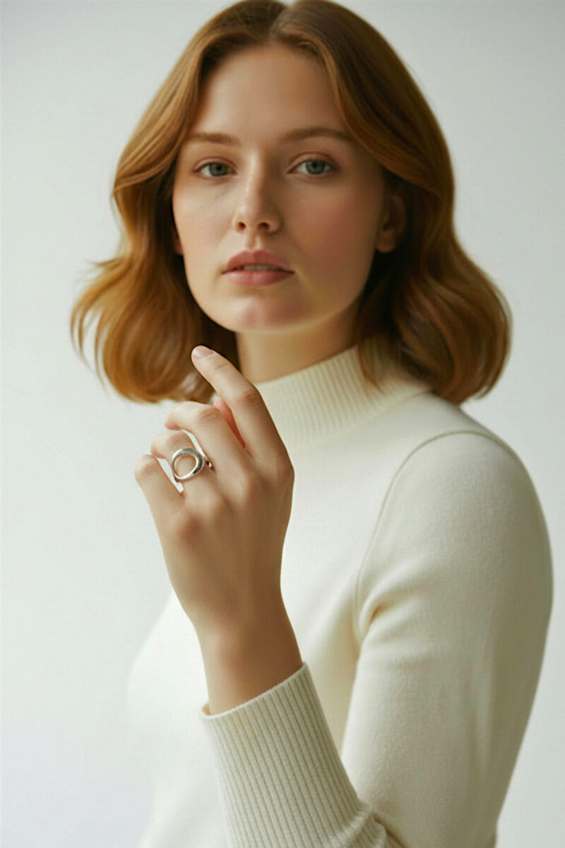 Handmade Jewellery | Oval handmade minimal silver ring gallery 1