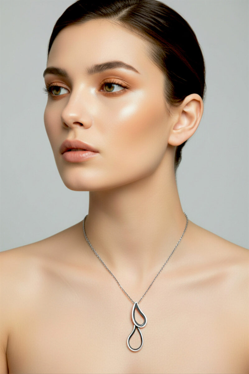 Handmade Jewellery | Unique Handcrafted Oxidized Silver Paisley Necklace gallery 1