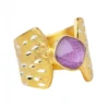 Handmade Jewellery | Ruby gold plated silver ring main