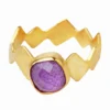 Handmade Jewellery | Ruby geometric gold plated silver ring main