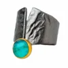 Handmade Jewellery | Chrysocolla black plated silver ring main