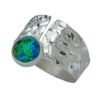 Handmade Jewellery | Azurite and malachite silver textured ring main