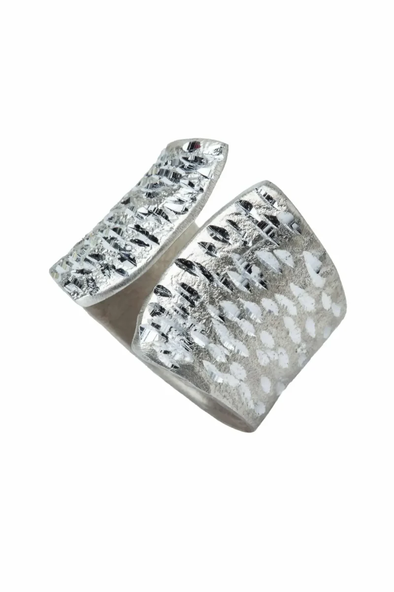 Handmade Jewellery | "Silver Glacier" Handcrafted Wide Ring main