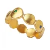 Handmade Jewellery | Bubble minimal geometric gold plated silver ring with zircon main