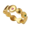 Handmade Jewellery | Bubble geometric gold plated silver ring zircon main