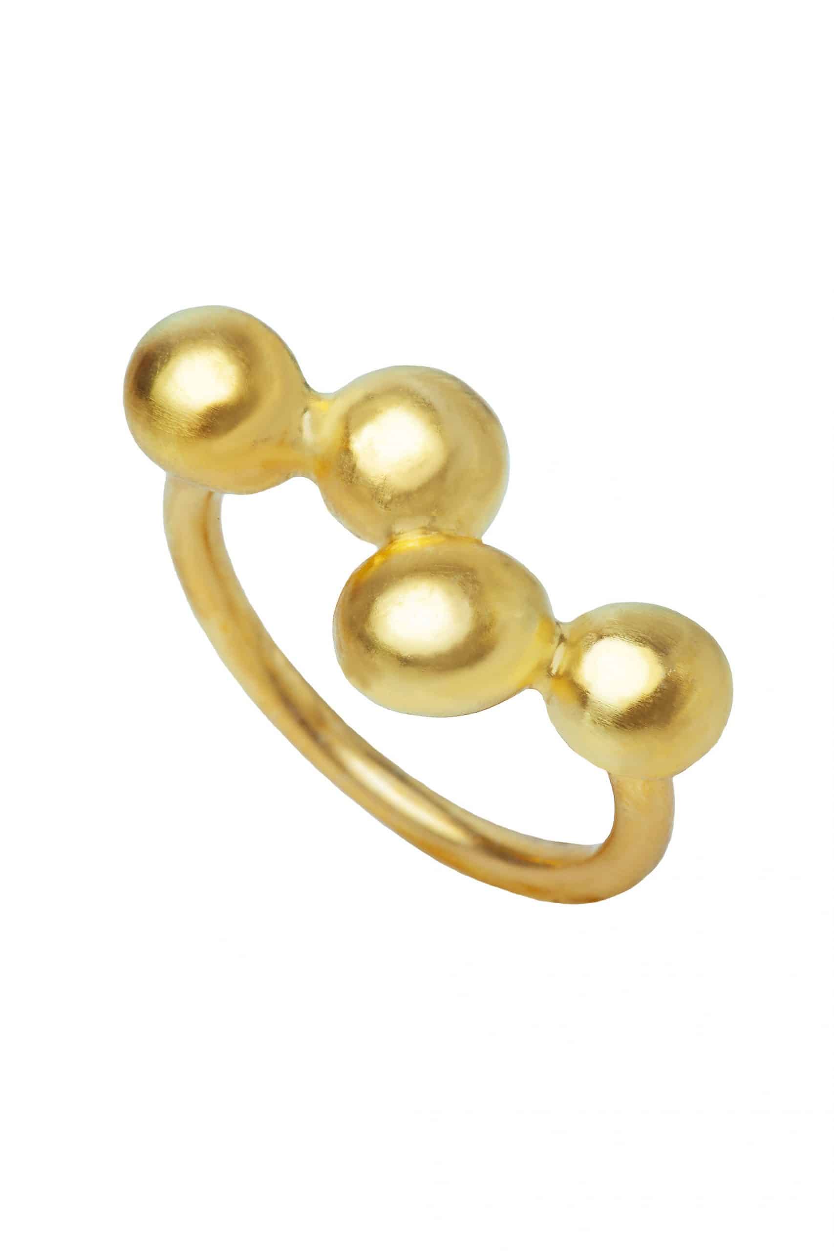Bubble gold plated silver ring main