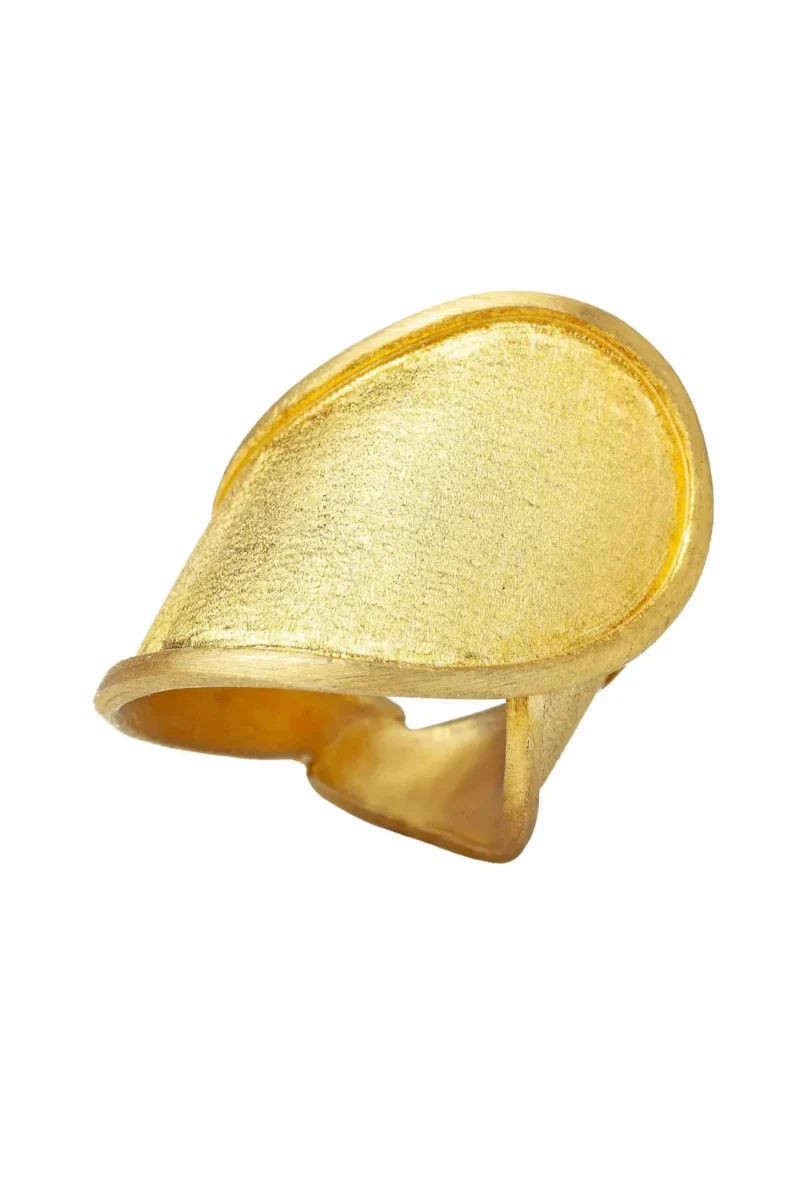 Handmade Jewellery | Paisley gold plated silver ring main