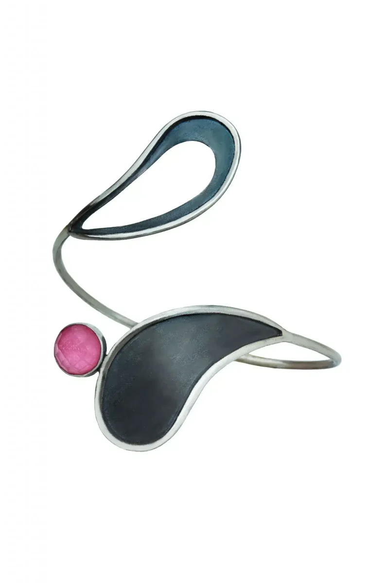 Handmade Jewellery | "Thulite Heritage" – Handcrafted Oxidized Silver Paisley Bracelet with Thulite main