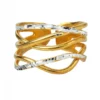 Handmade Jewellery | Waves textured gold plated silver ring main