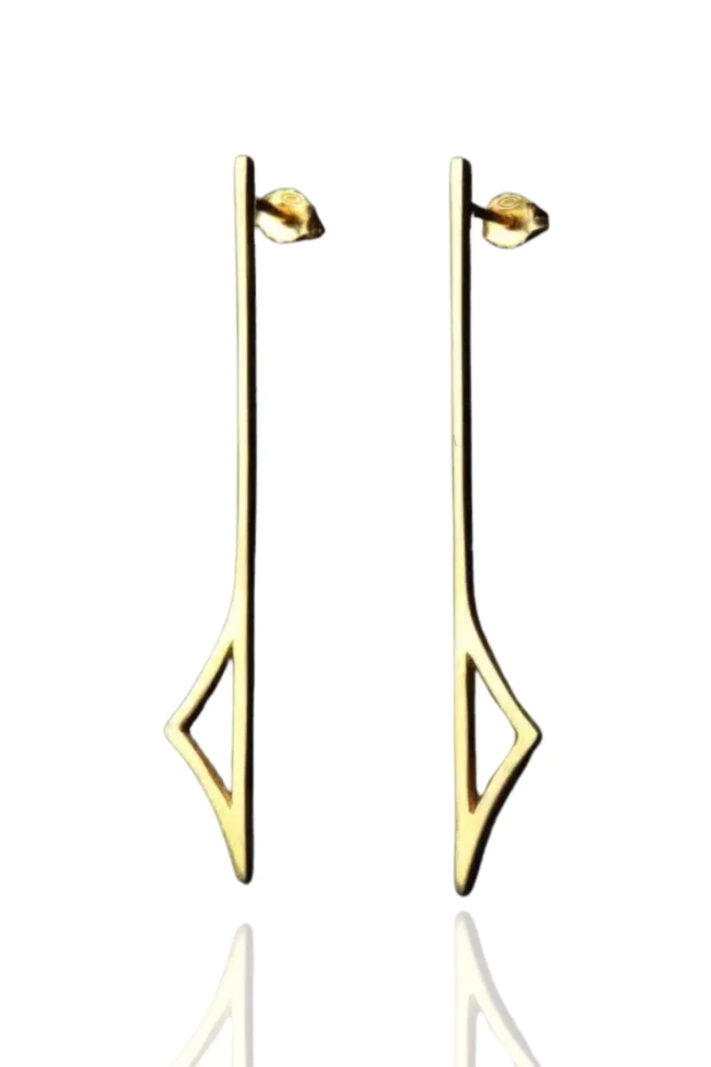 Handmade Jewellery | Minimal geometric gold plated silver earrings main