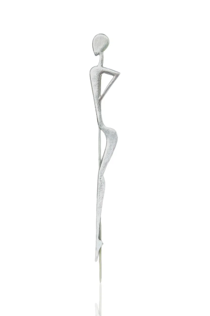 Handmade Jewellery | Figure minimal silver brooch main