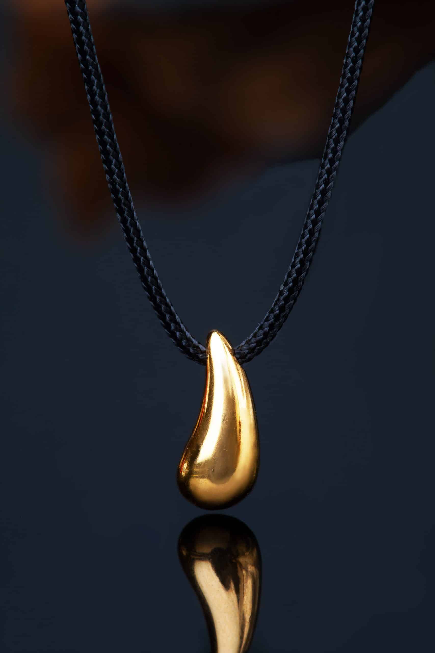 Drop gold plated silver necklace main