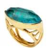 Handmade Jewellery | Chrysocolla gold plated silver ring main