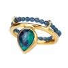 Handmade Jewellery | Azurite and malachite gold plated silver ring main
