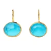 Handmade Jewellery | Turquoise gold plated silver earrings main