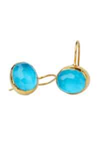Handmade Jewellery | Ασημένια επίχρυσα σκουλαρίκια με τυρκουάζ gallery 2